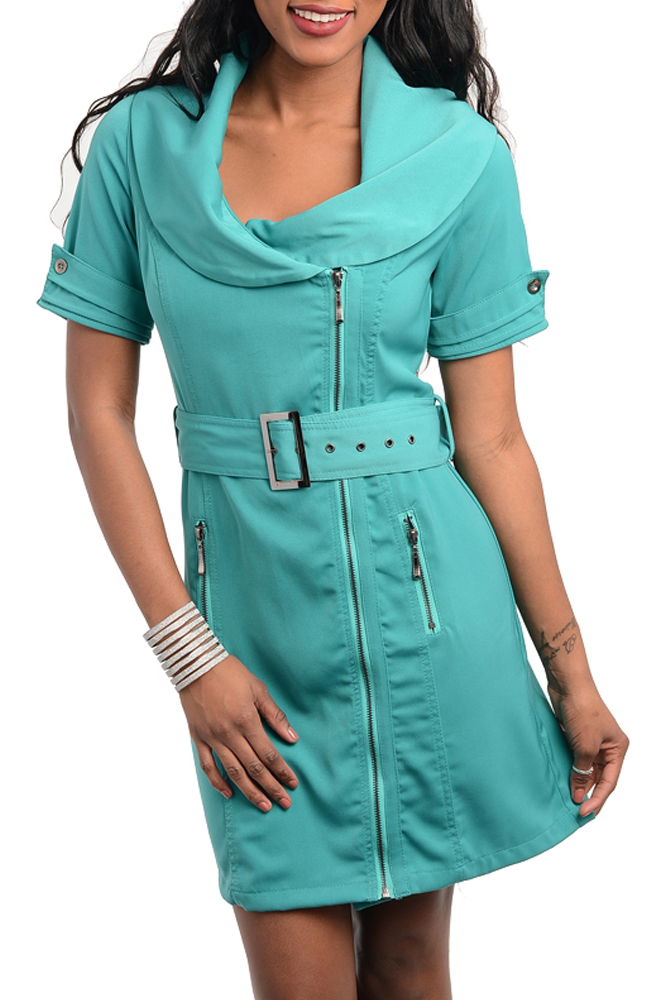 DHStyles.com DHStyles Women's Emerald Trendy Chic Office Dress W/Belt - Medium