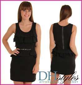 Luxurious Ruffle Tiered Bust Jersey Knit Dress